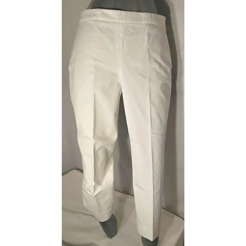 Talbots Women's Chatam Ankle Pants  With  Side Zipper Flat Front Size 14 Petite